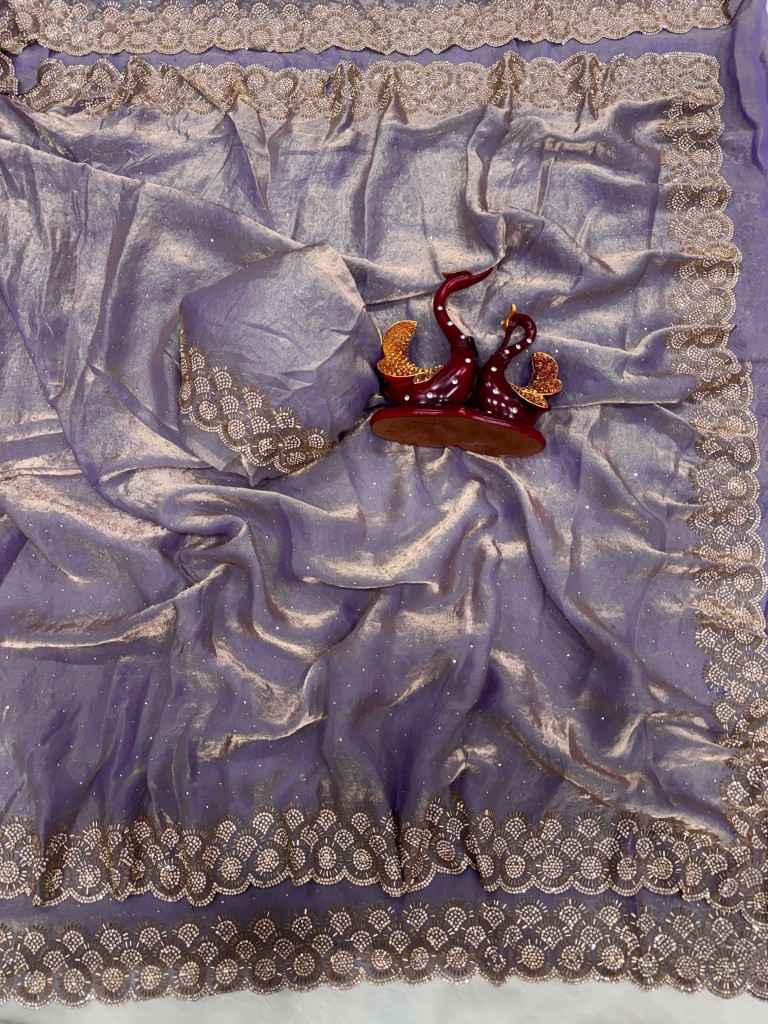 SPACE SILK ORIGINAL JARKHAN DIAMOND WORK SAREE AT WHOLESALE PRICE