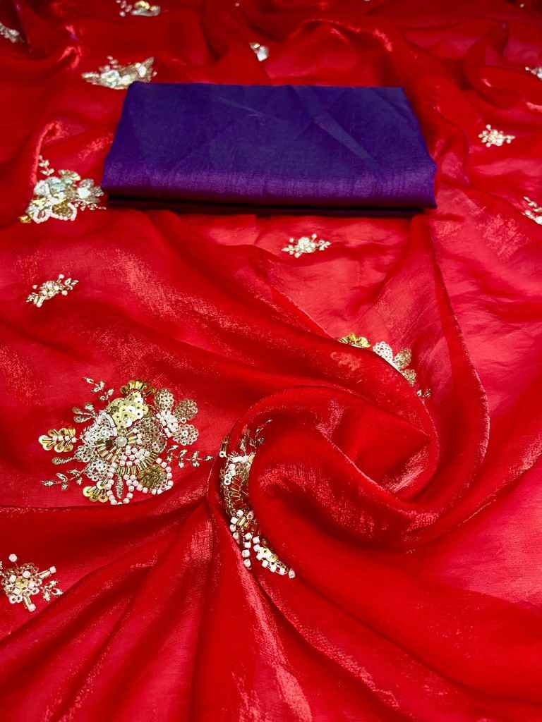 JIMMY CHOO BEADS AND SEQUENCE WORK PIPING BORDER SAREE AT WHOLESALE PRICE