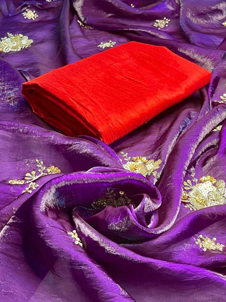 JIMMY CHOO BEADS AND SEQUENCE WORK PIPING BORDER SAREE AT WHOLESALE PRICE