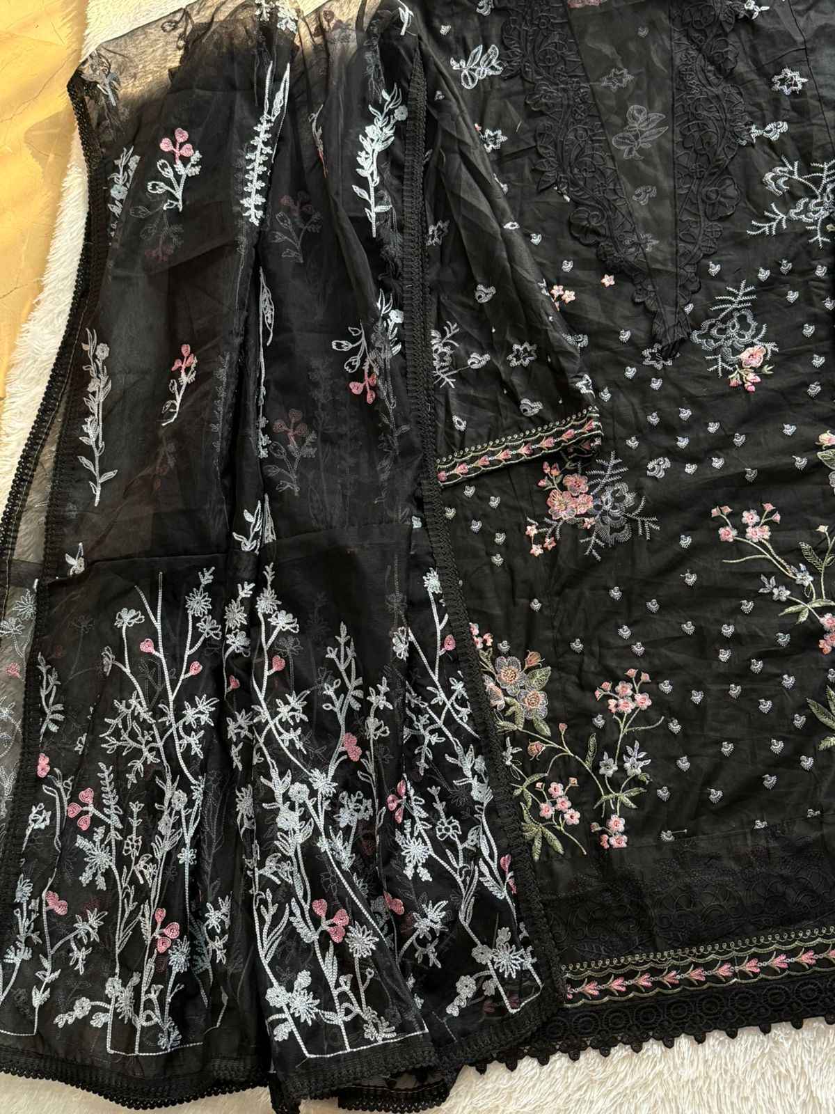 Mehoob Rind MEHBOOB TEX PURE COTTON WITH HEAVY SELF EMBROIDERY DRESS MATERIAL ...
