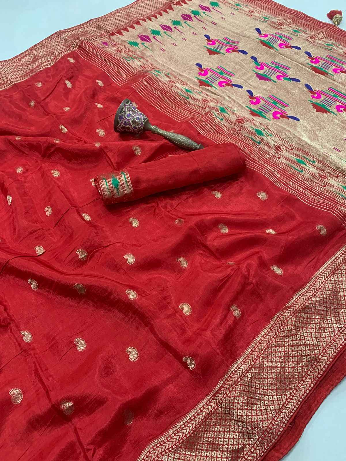 PURE SOFT VISCOS GAJJI SILK JARI WEAVING WORK SAREE AT WHOLESALE PRICE