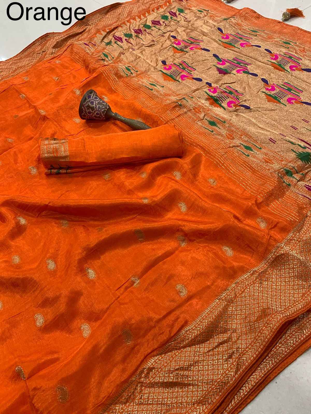 PURE SOFT VISCOS GAJJI SILK JARI WEAVING WORK SAREE AT WHOLESALE PRICE