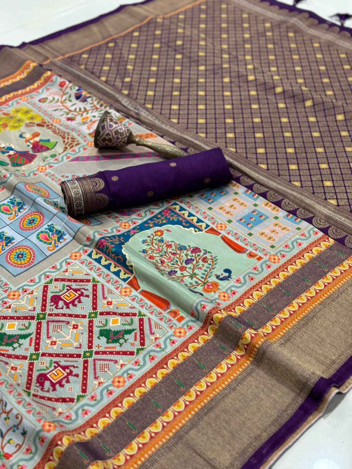 PURE SOFT VISCOS GAJJI SILK POSITION PASHMINA ZARI WEAVING SAREE AT WHOLESALE PRICE