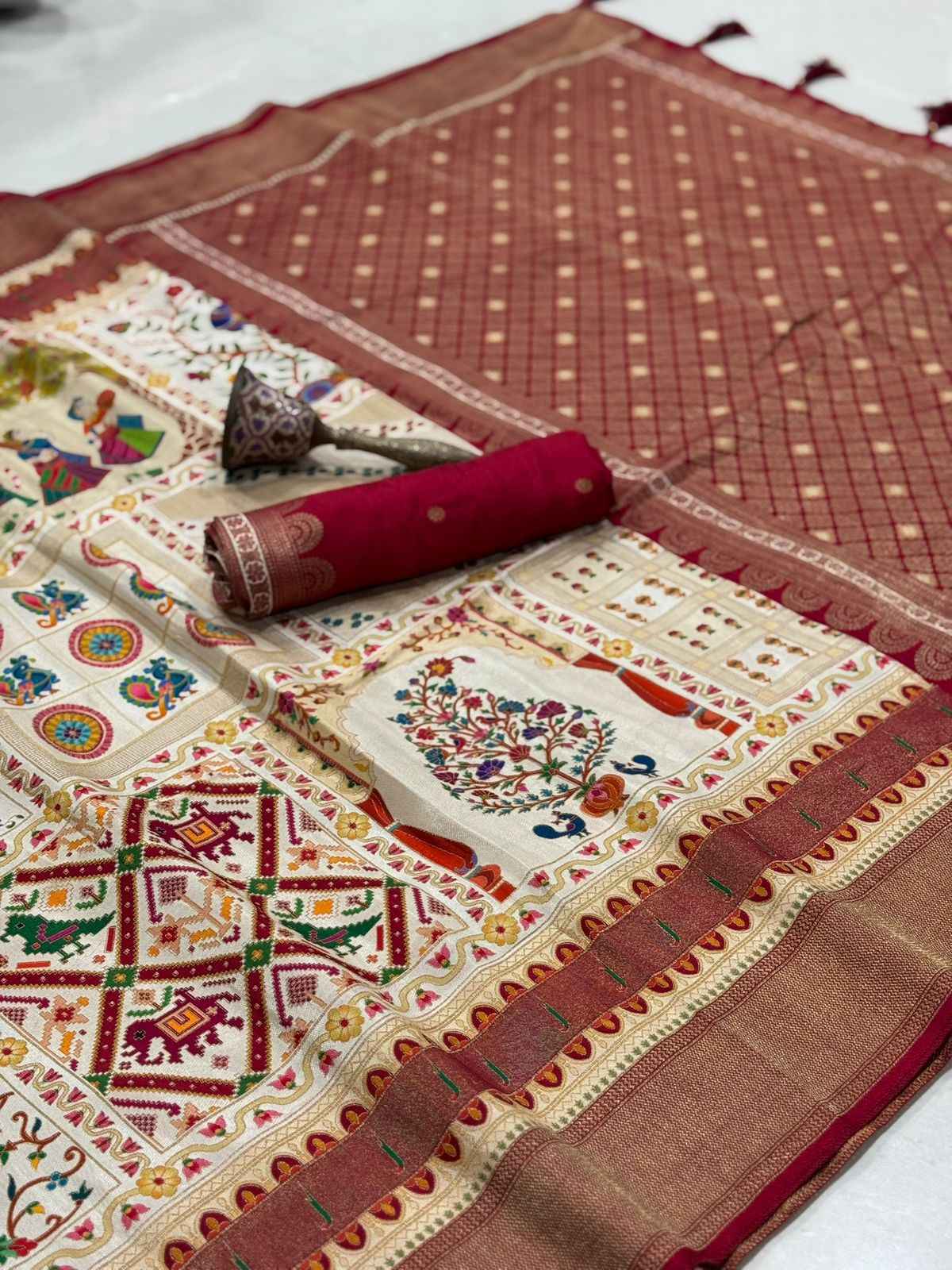 PURE SOFT VISCOS GAJJI SILK POSITION PASHMINA ZARI WEAVING SAREE AT WHOLESALE PRICE