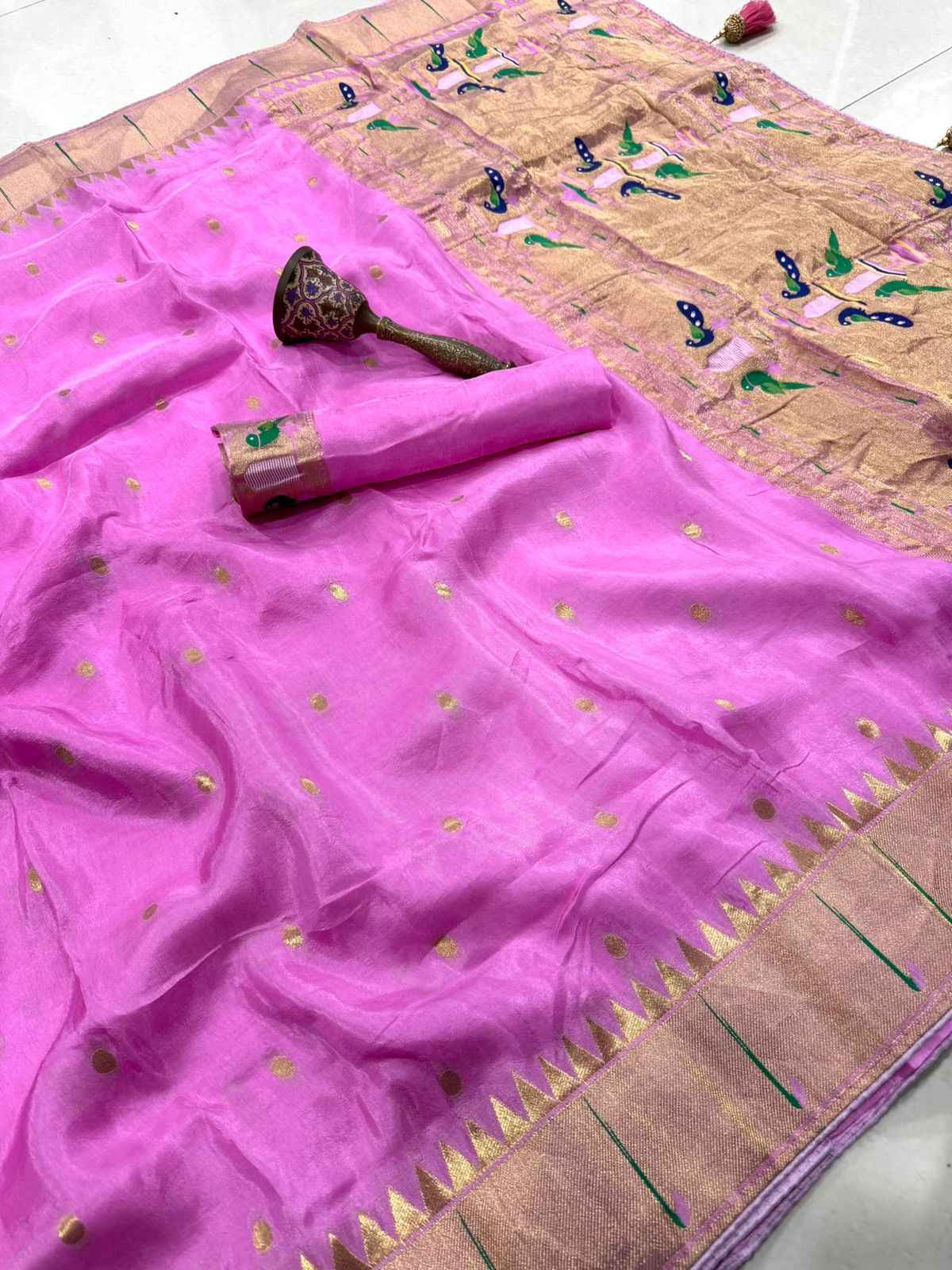PURE SOFT VISCOS GAJJI SILK PURE JARI WEAVING WORK SAREE AT WHOLESALE PRICE