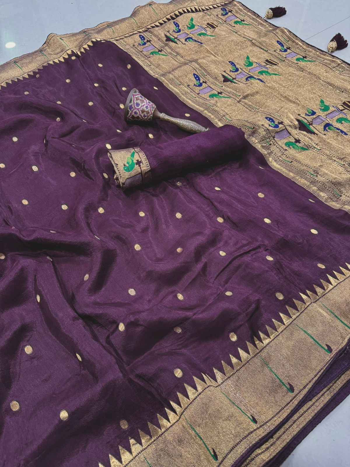 PURE SOFT VISCOS GAJJI SILK PURE JARI WEAVING WORK SAREE AT WHOLESALE PRICE