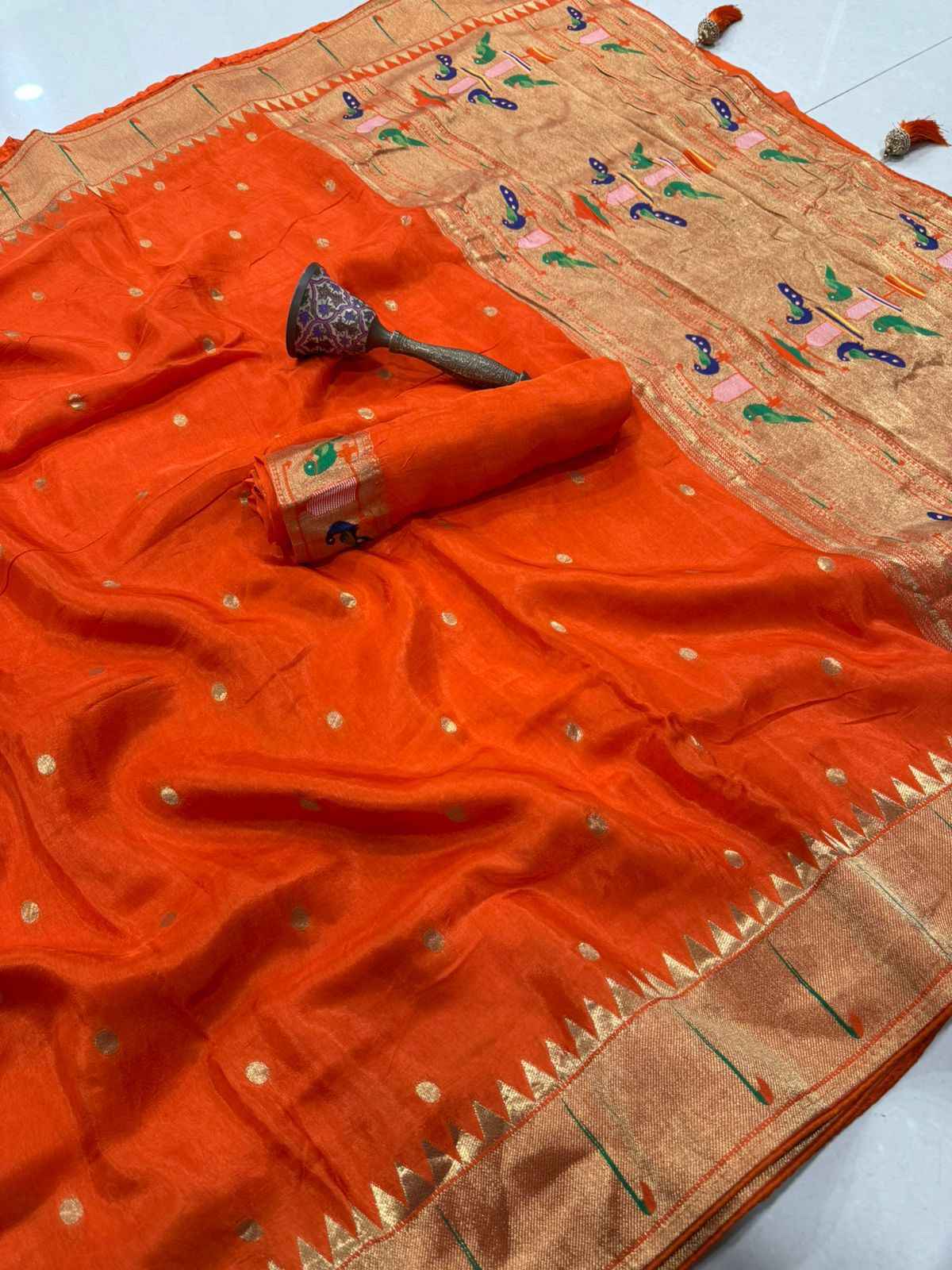 PURE SOFT VISCOS GAJJI SILK PURE JARI WEAVING WORK SAREE AT WHOLESALE PRICE