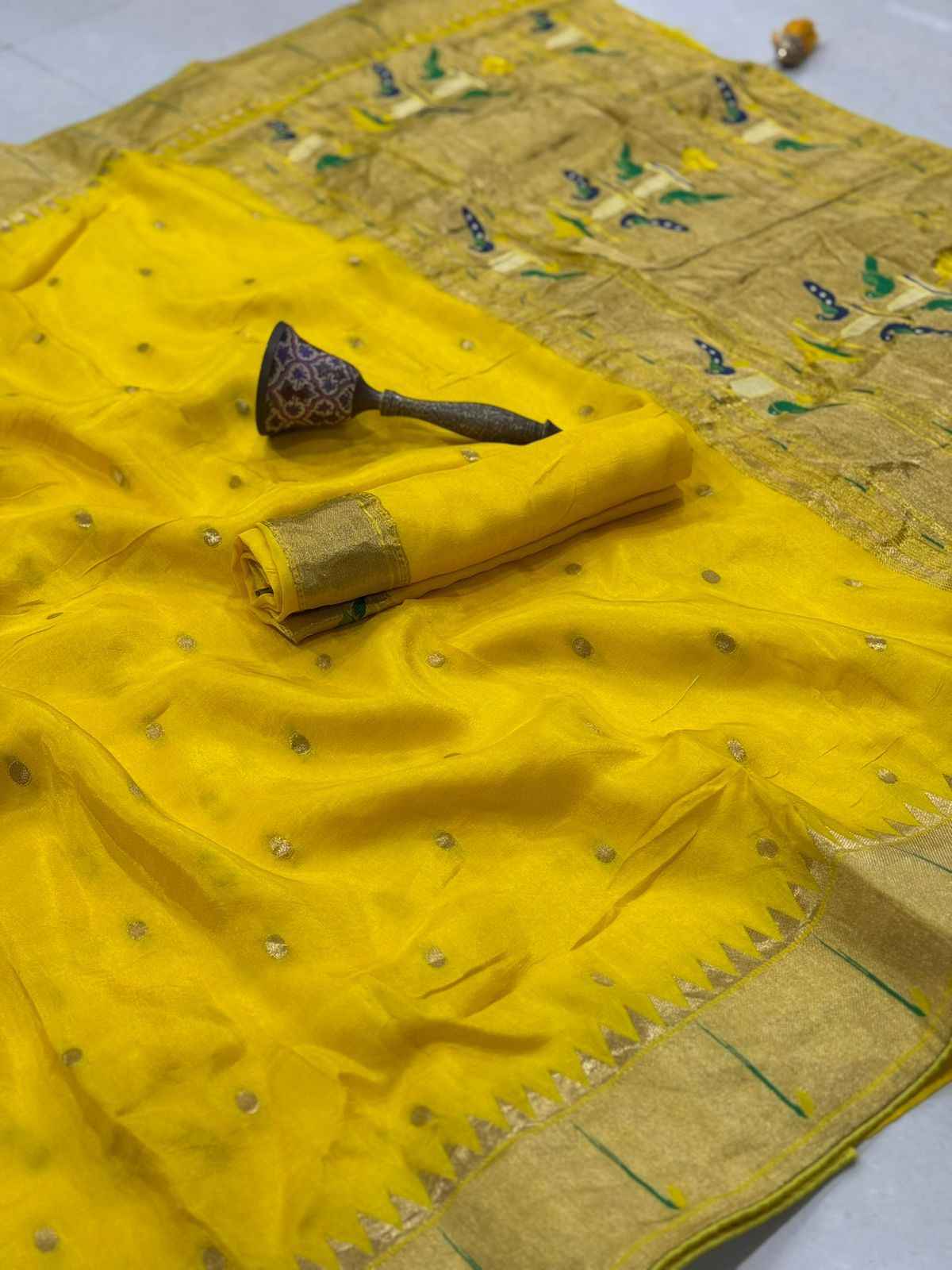 PURE SOFT VISCOS GAJJI SILK PURE JARI WEAVING WORK SAREE AT WHOLESALE PRICE