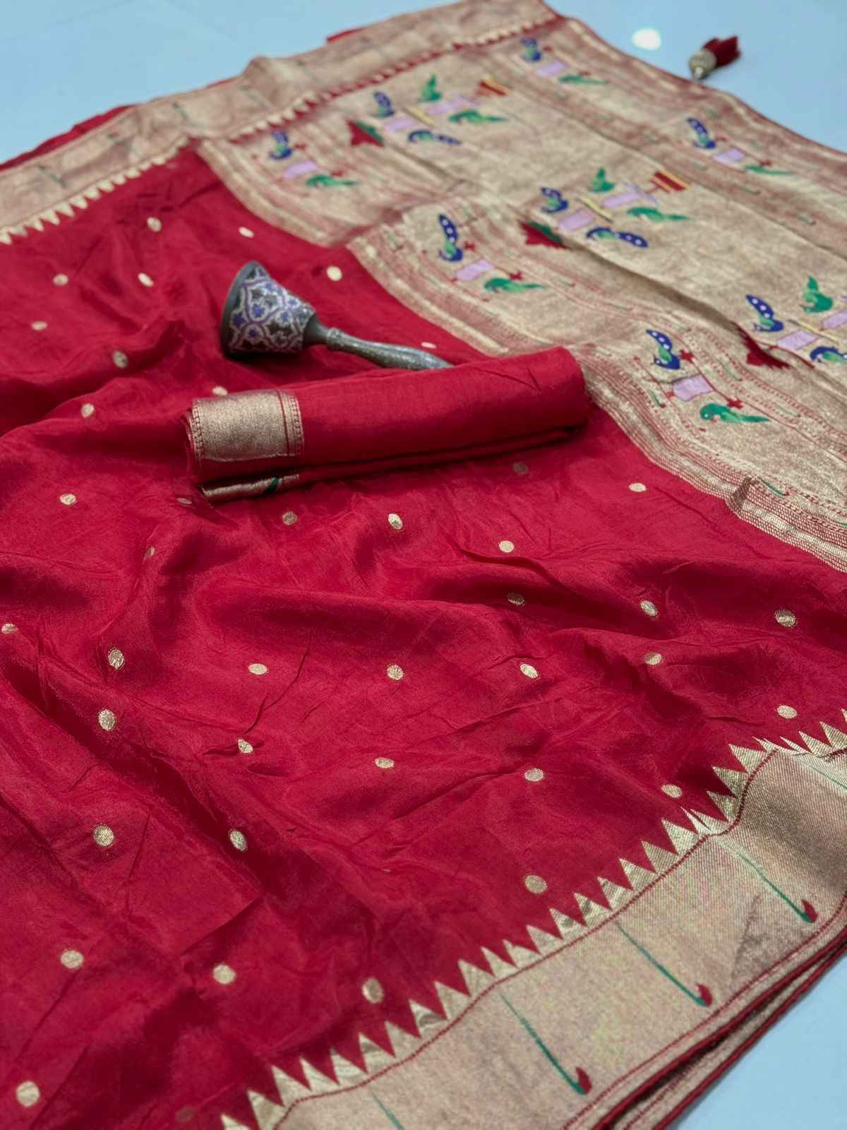 PURE SOFT VISCOS GAJJI SILK PURE JARI WEAVING WORK SAREE AT WHOLESALE PRICE