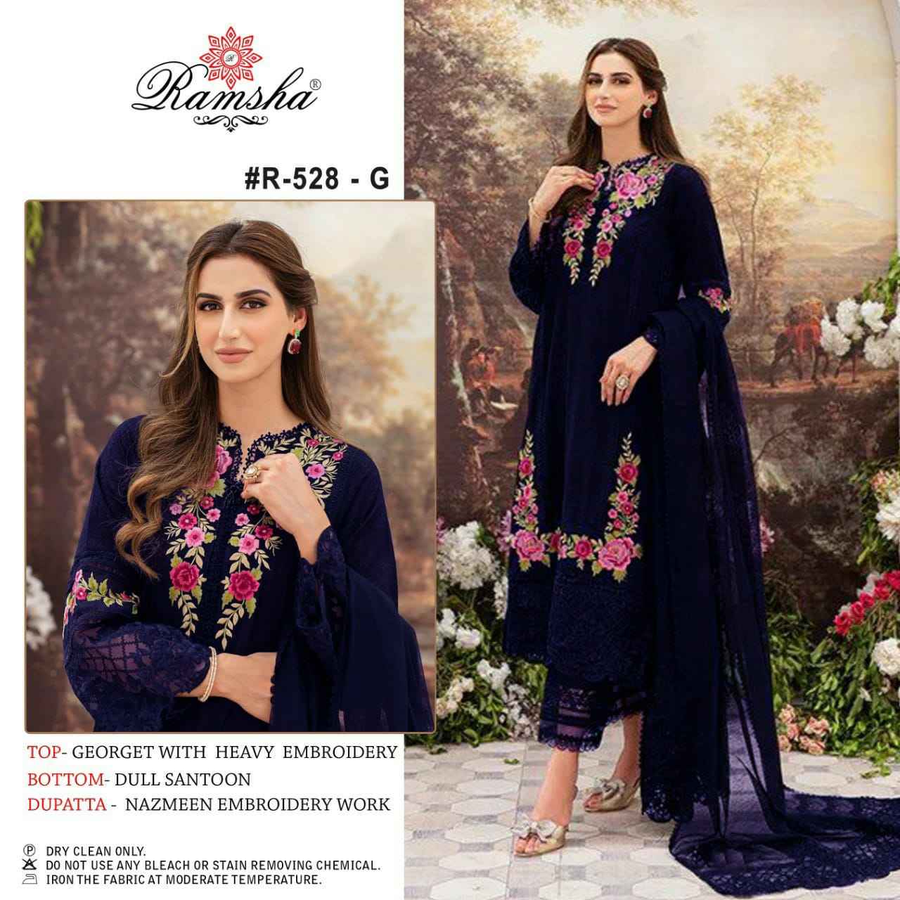RAMSHA GEORGETTE HEAVY EMBROIDERY DRESS MATERIAL AT WHOLESALE PRICE