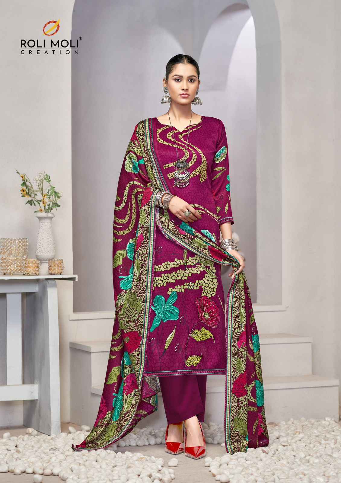 ROLI MOLI ISHARA PASHMINA DRESS MATERIAL AT WHOLESALE PRICE