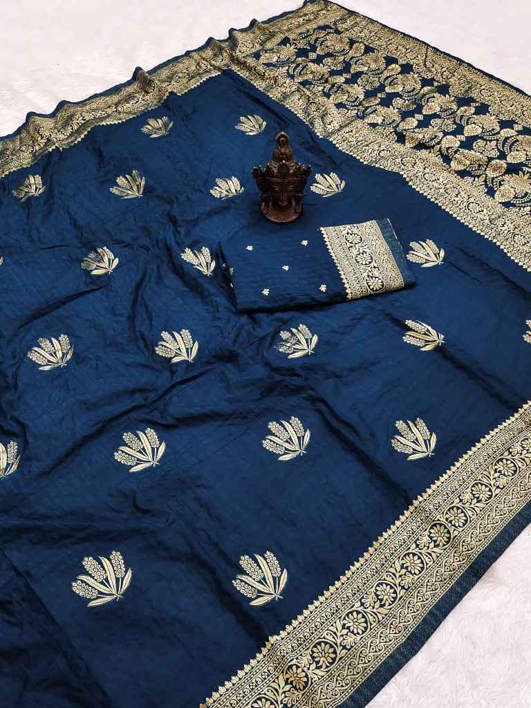 SOFT AND PURE BANARASI CHIFFON GEROGETTE SELF ZARI WEAVING SAREE AT WHOLESALE PRICE