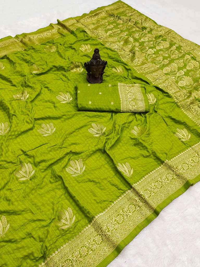 SOFT AND PURE BANARASI CHIFFON GEROGETTE SELF ZARI WEAVING SAREE AT WHOLESALE PRICE