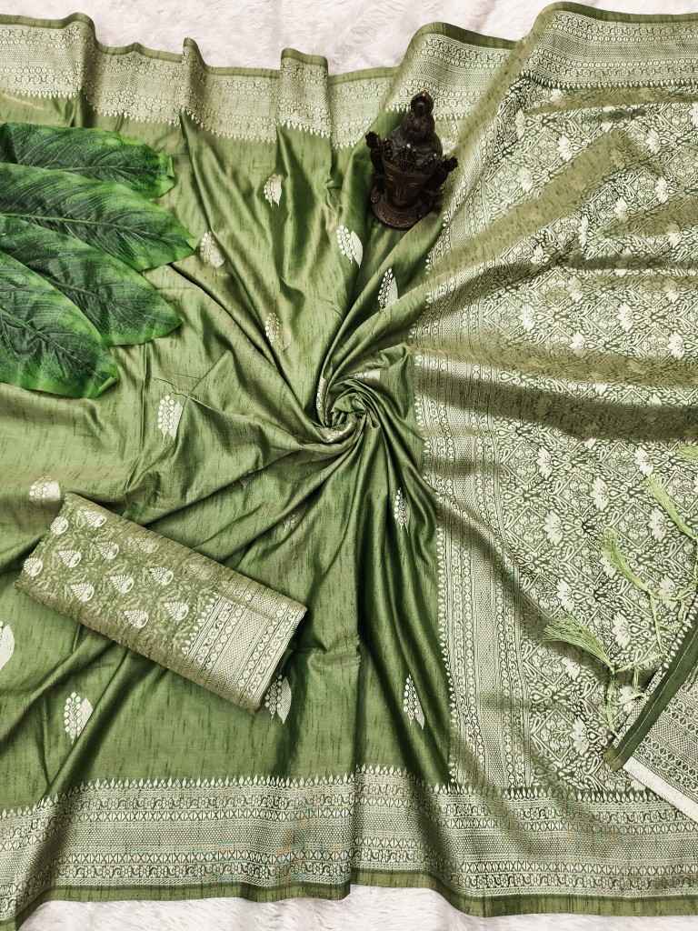 SOFT AND PURE TUSSAR SILK SELF WEAVING SAREE AT WHOLESALE PRICE