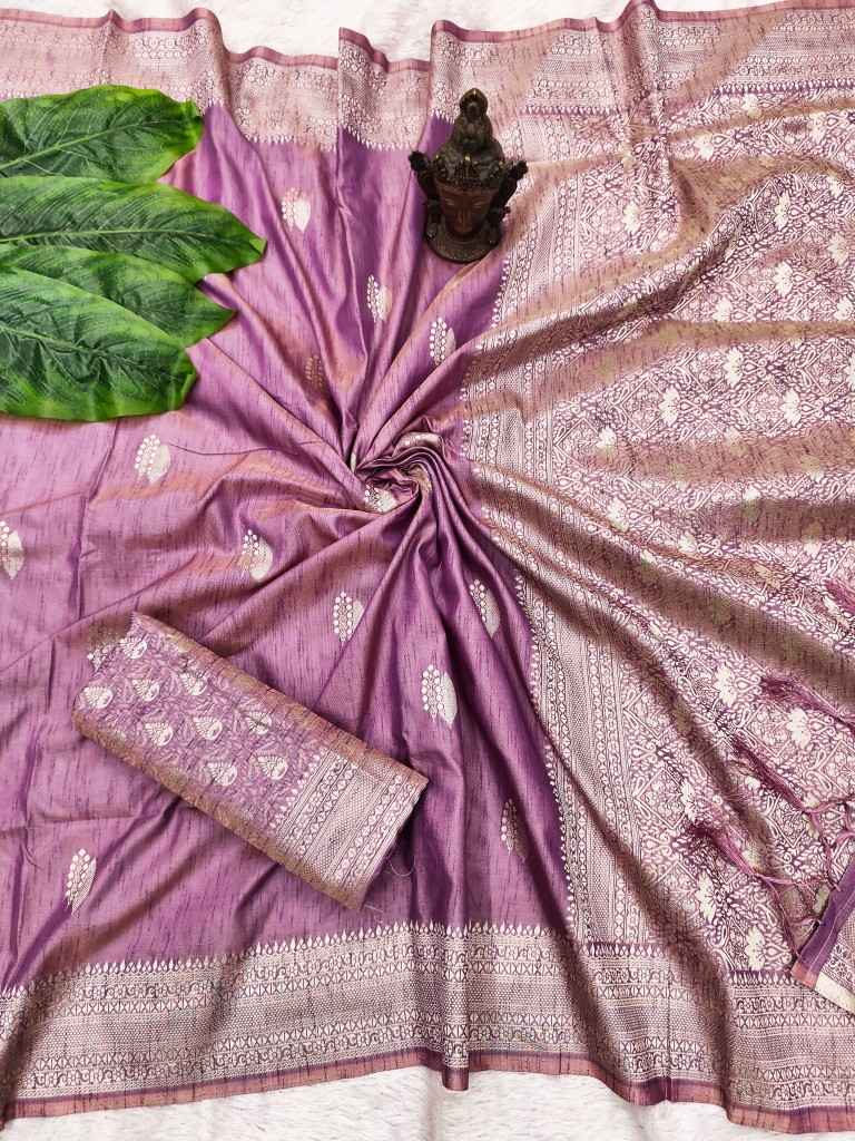 SOFT AND PURE TUSSAR SILK SELF WEAVING SAREE AT WHOLESALE PRICE