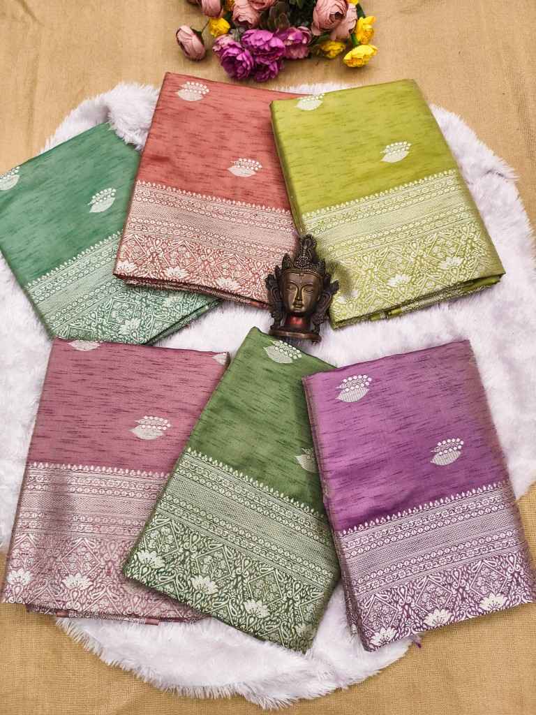 SOFT AND PURE TUSSAR SILK SELF WEAVING SAREE AT WHOLESALE PRICE