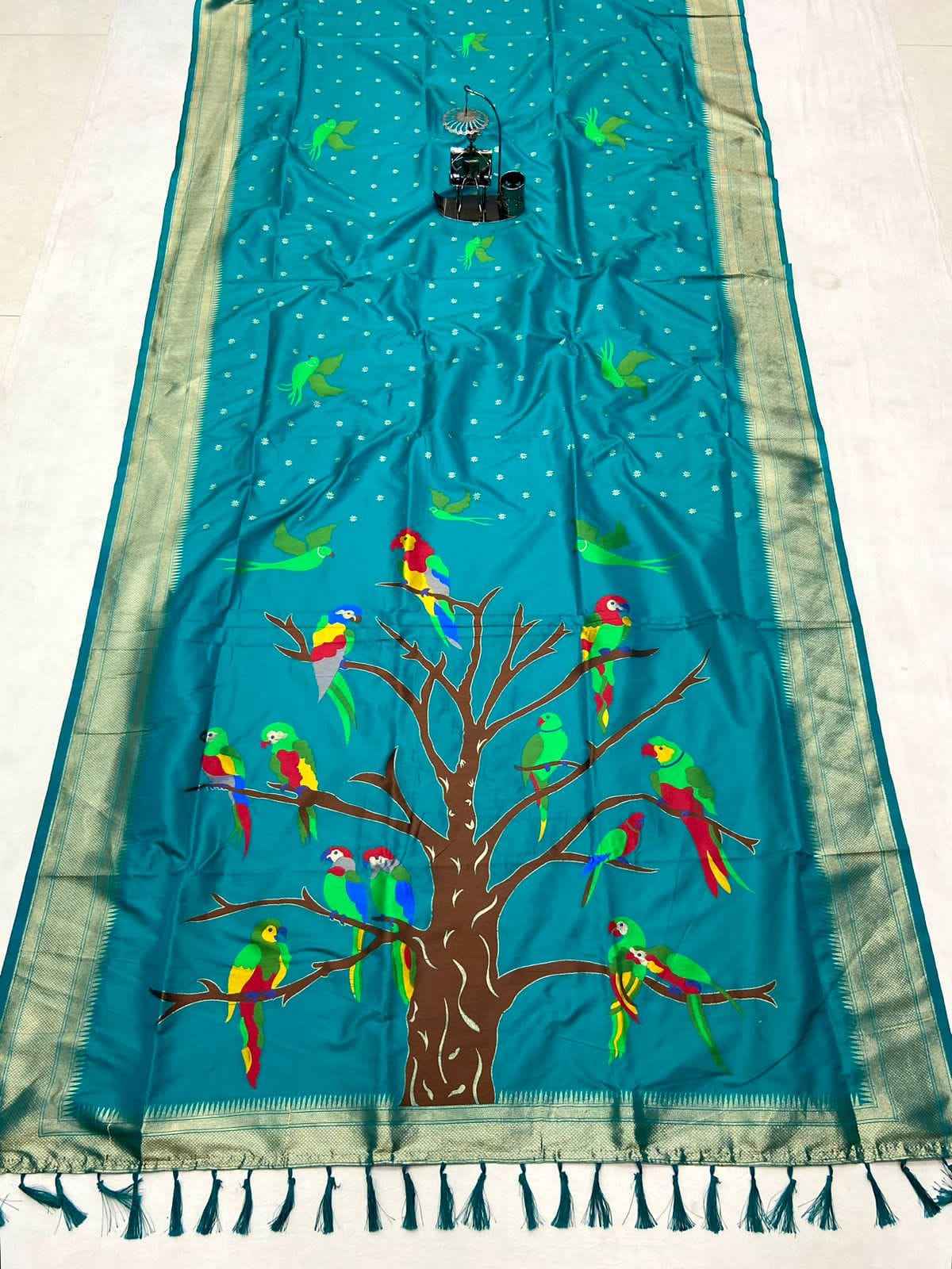 SOFT BANARASI LICHI SILK GOLD JARI WEAVING SAREE AT WHOLESALE PRICE