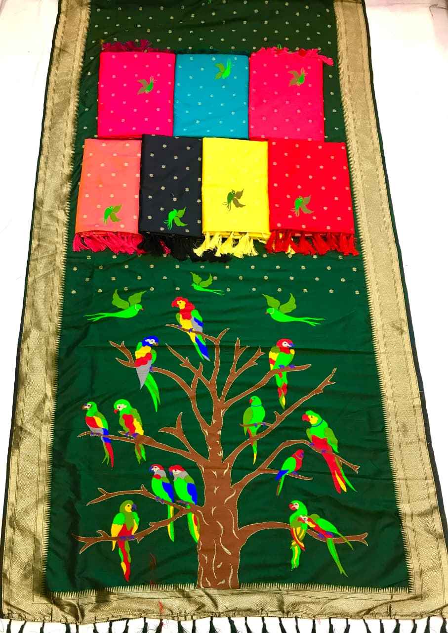 SOFT BANARASI LICHI SILK GOLD JARI WEAVING SAREE AT WHOLESALE PRICE