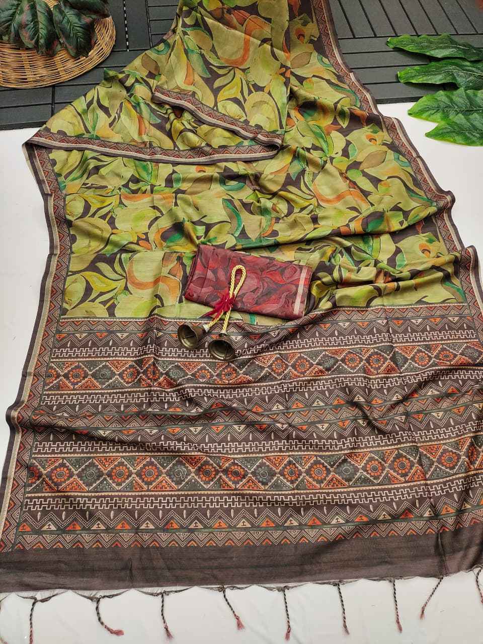 SOFT DESI TUSSAR SILK WITH UNIQUE HAND PAINTED PATTERN SAREE AT WHOLESALE PRICE