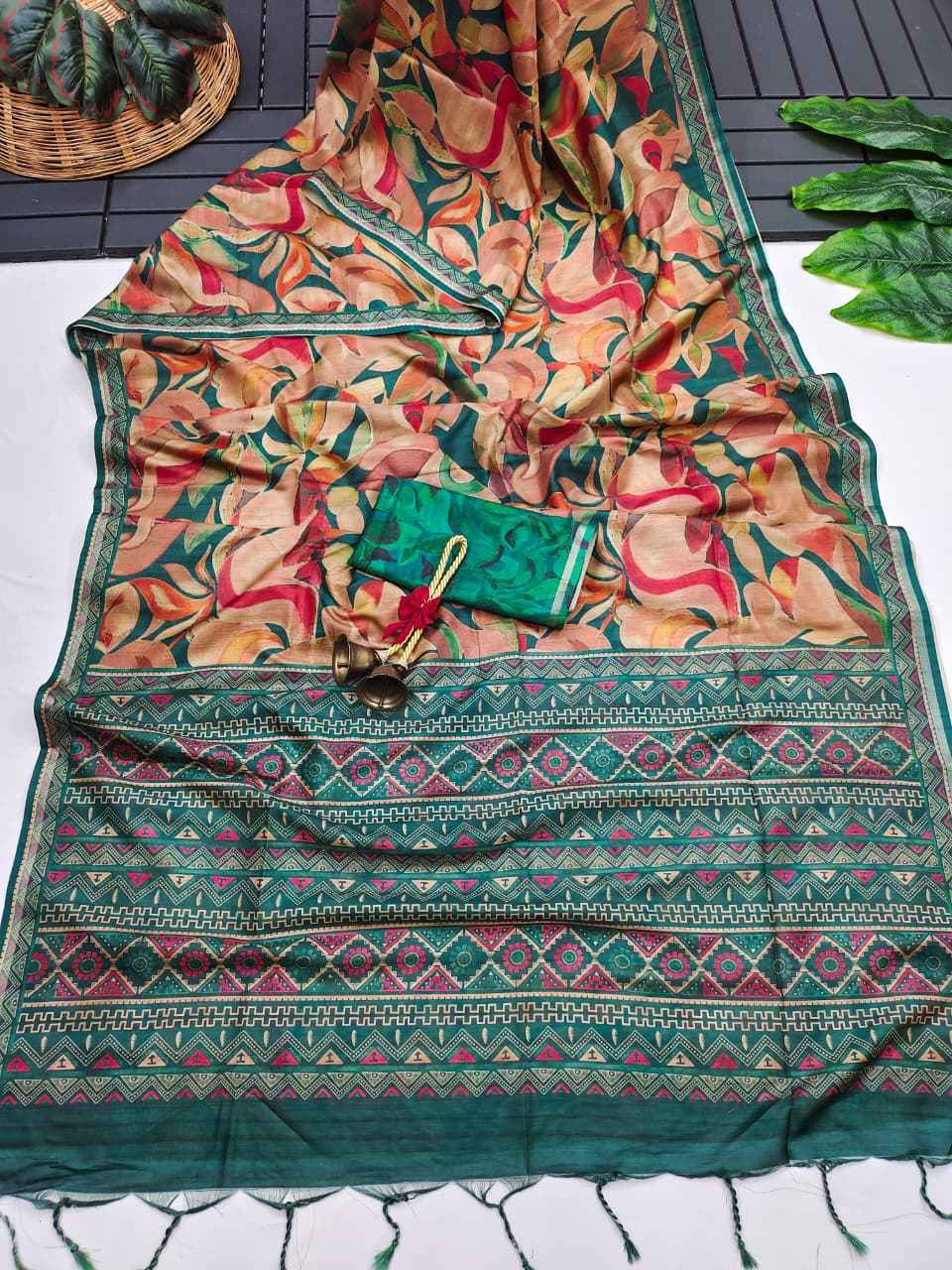 SOFT DESI TUSSAR SILK WITH UNIQUE HAND PAINTED PATTERN SAREE AT WHOLESALE PRICE