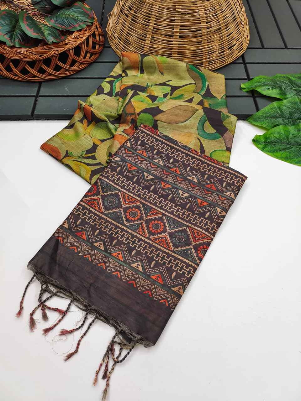 SOFT DESI TUSSAR SILK WITH UNIQUE HAND PAINTED PATTERN SAREE AT WHOLESALE PRICE