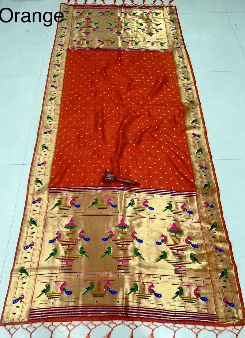 SOFT SILK TEMPLE BORDER WITH BROCKET BUTTI DUPATTA AT WHOLESALE PRICE