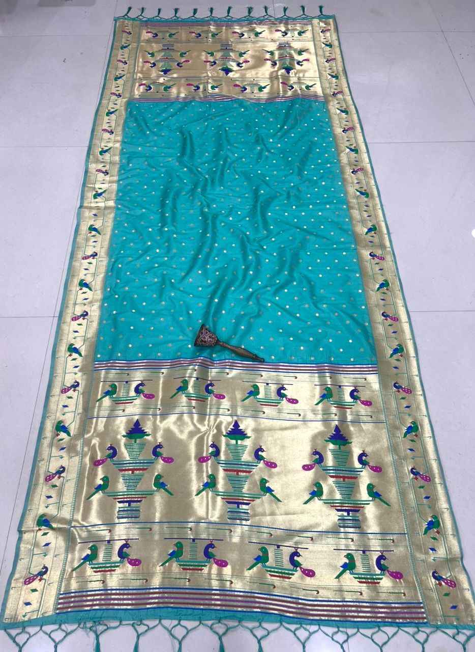 SOFT SILK TEMPLE BORDER WITH BROCKET BUTTI DUPATTA AT WHOLESALE PRICE
