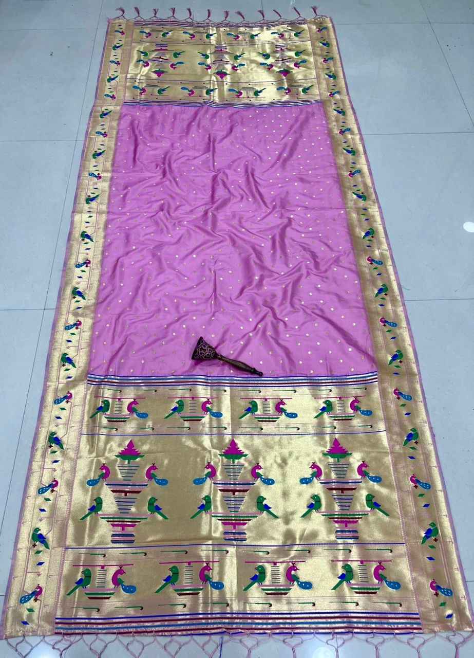SOFT SILK TEMPLE BORDER WITH BROCKET BUTTI DUPATTA AT WHOLESALE PRICE