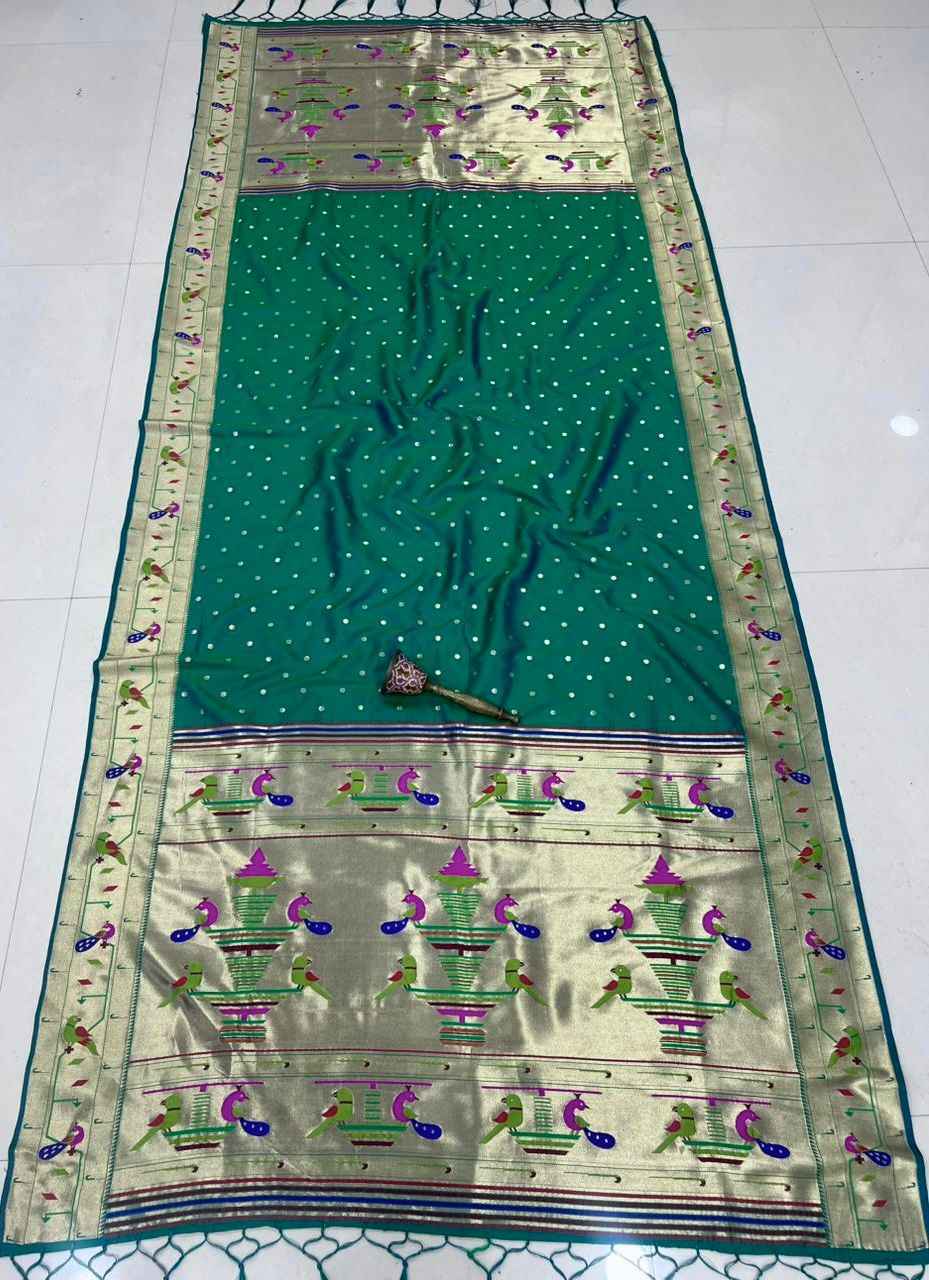 SOFT SILK TEMPLE BORDER WITH BROCKET BUTTI DUPATTA AT WHOLESALE PRICE