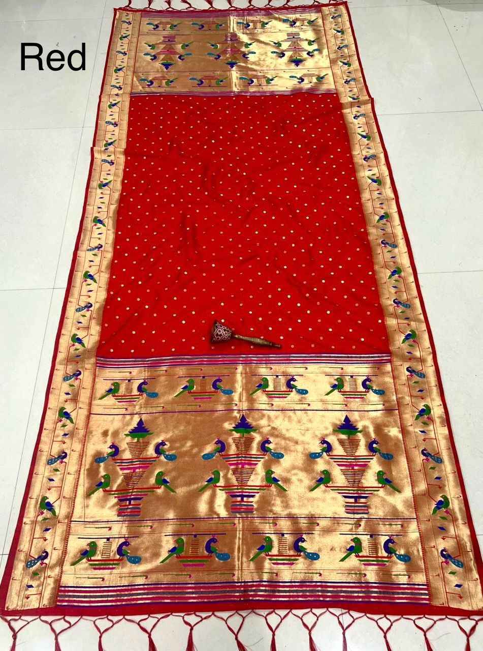SOFT SILK TEMPLE BORDER WITH BROCKET BUTTI DUPATTA AT WHOLESALE PRICE