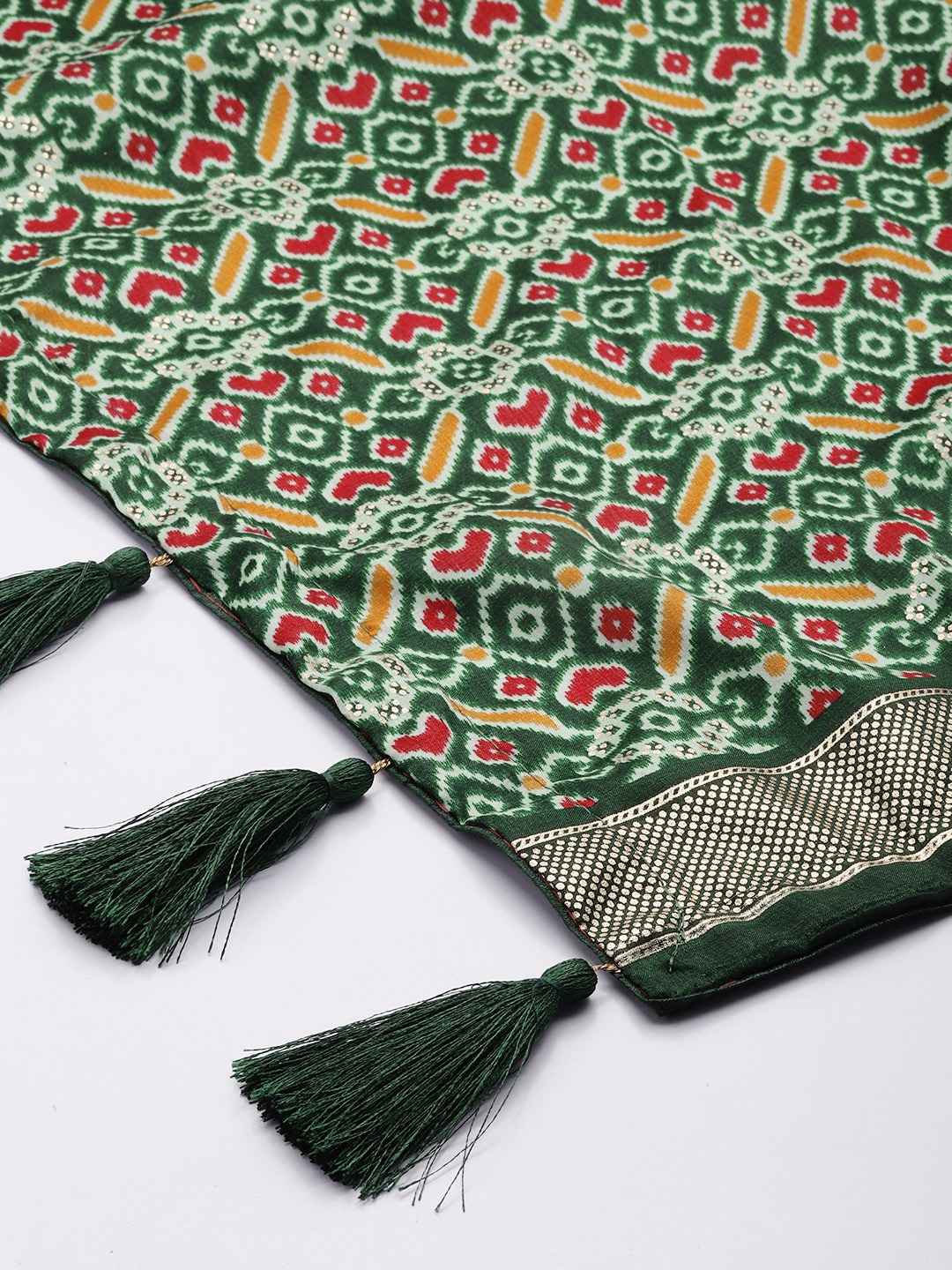 TASAR SILK PATOLA PRINT WITH FOIL WORK DUPATTA AT WHOLESALE PRICE