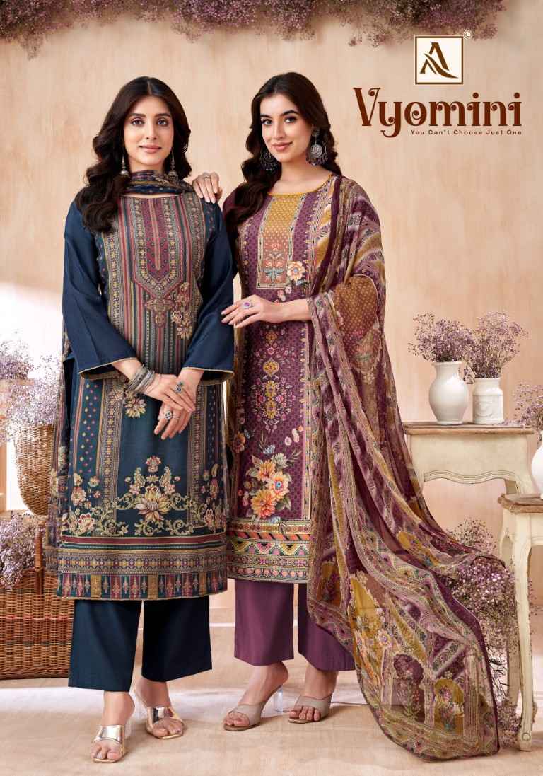 ALOK VYOMINI VISCOSE MASLIN DIGITAL PRINT DRESS MATERIAL AT WHOLESALE PRICE