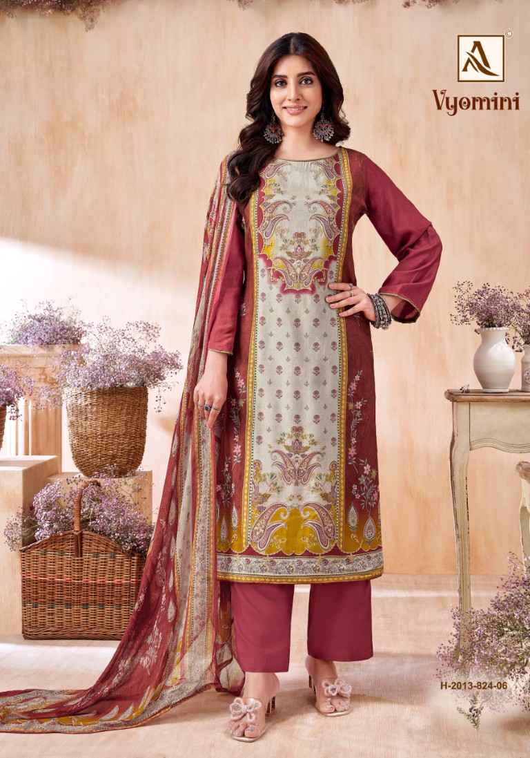 ALOK VYOMINI VISCOSE MASLIN DIGITAL PRINT DRESS MATERIAL AT WHOLESALE PRICE