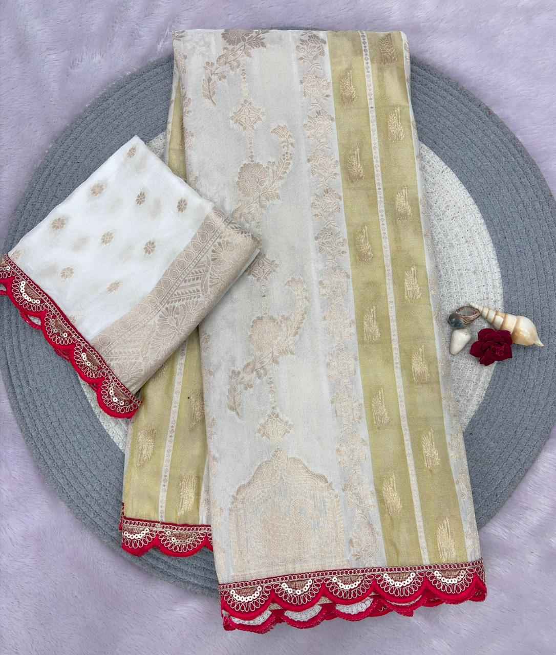 CREPE KHADI TISSUE PAITHANI SILK GOLDEN ZARI WEAVING SAREE AT WHOLESALE PRICE