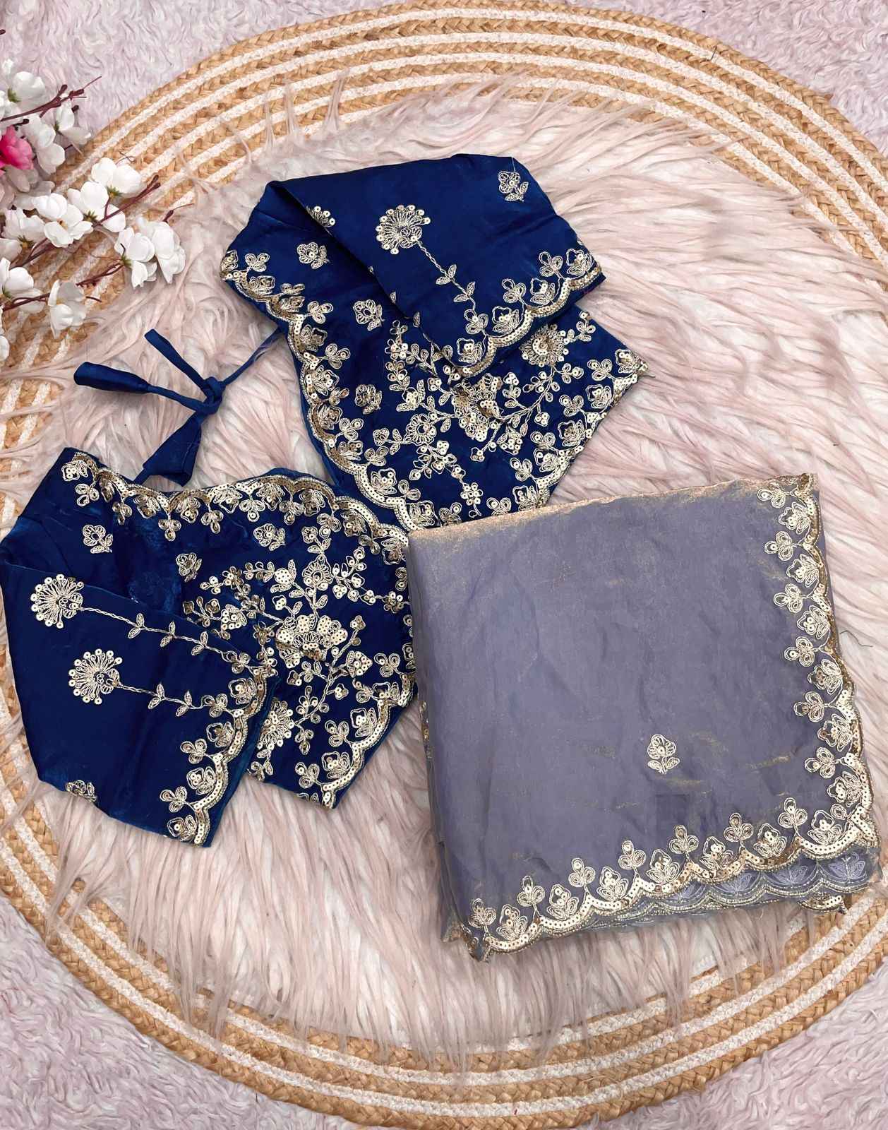 FENDY SATIN SILK 5 MM SEQUINS WITH CODING EMBROIDERY WORK SAREE AT WHOLESALE PRICE