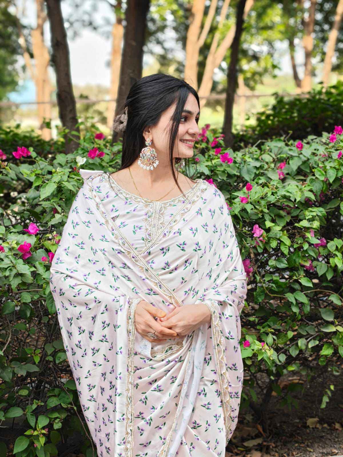 JAPAN SATTIN DIGITAL PRINT KHATLI WORK SAREE AT WHOLESALE PRICE 