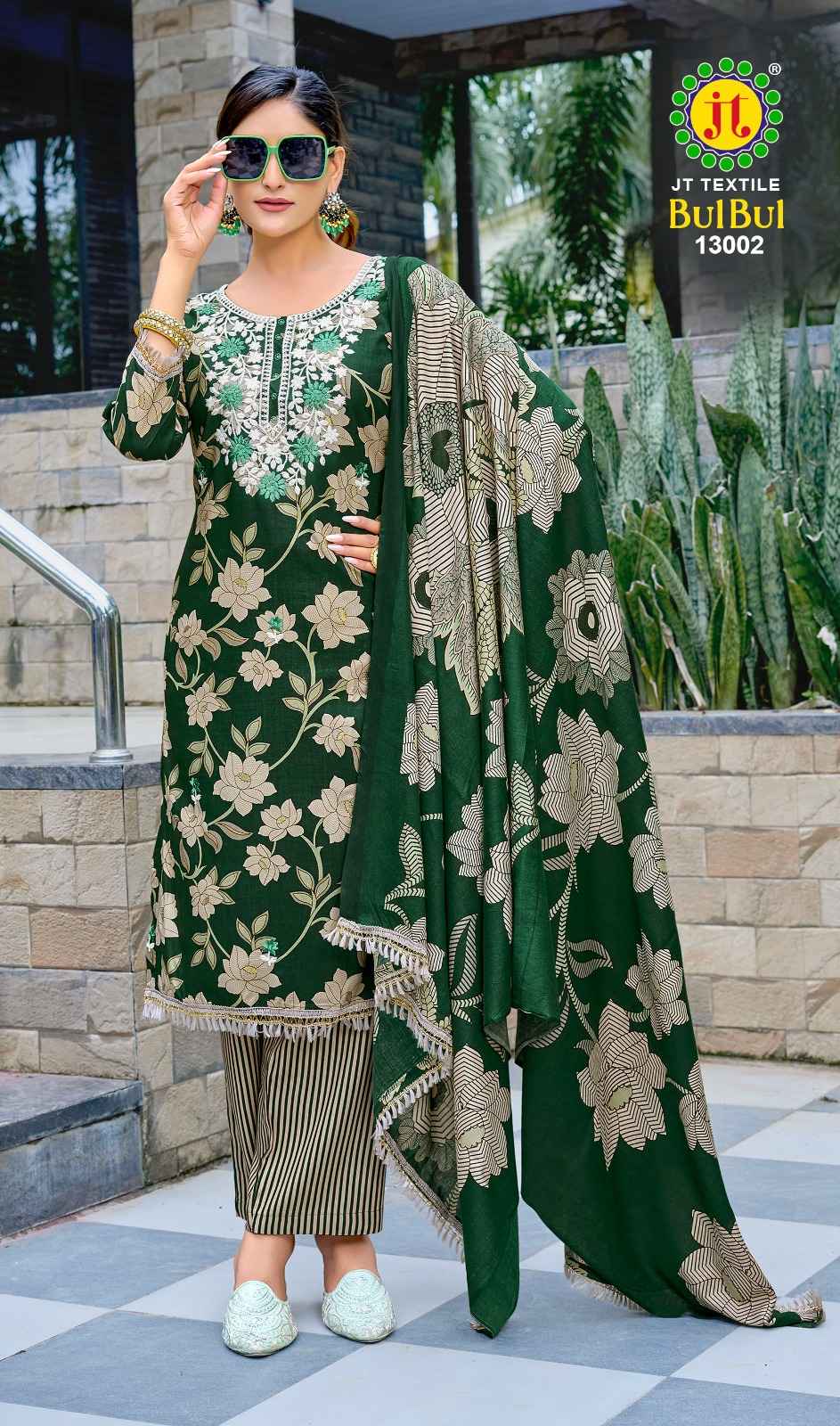 JT BULBUL 13 RAYON PREMIUM EMBROIDERY WORK DRESS MATERIAL AT WHOLESALE PRICE