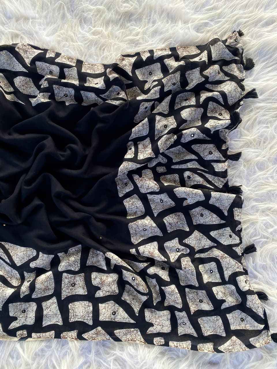 PURE 90 COUNT LINEN BLACK SAREE AT WHOLESALE PRICE