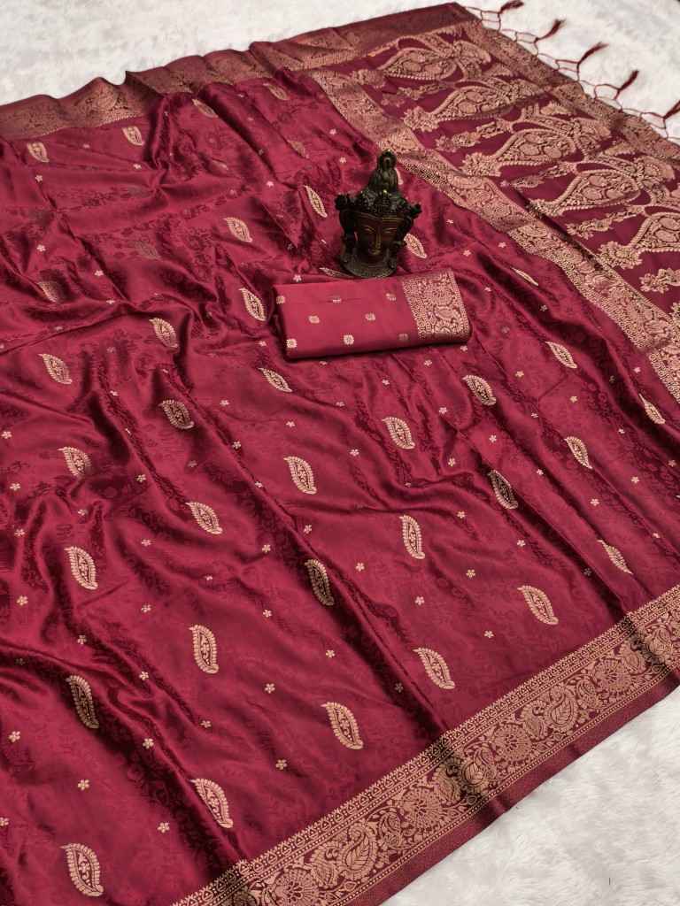 PURE BANARASI SATIN SILK SELF ZARI WEAVING SAREE AT WHOLESALE PRICE