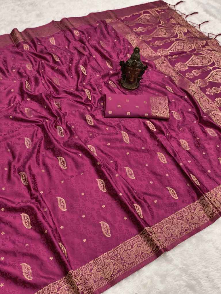 PURE BANARASI SATIN SILK SELF ZARI WEAVING SAREE AT WHOLESALE PRICE