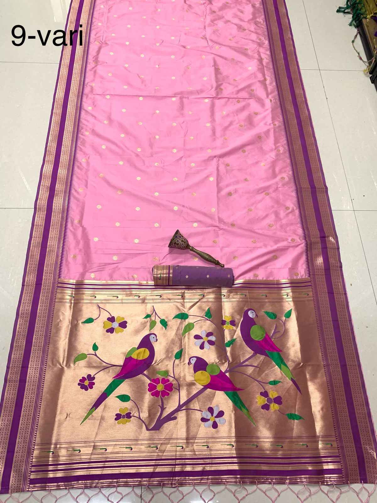 PURE SOFT KANCHIVRAM PETHANI SILK ZARI WEAVING 9 YARD SAREE AT WHOLESALE PRICE