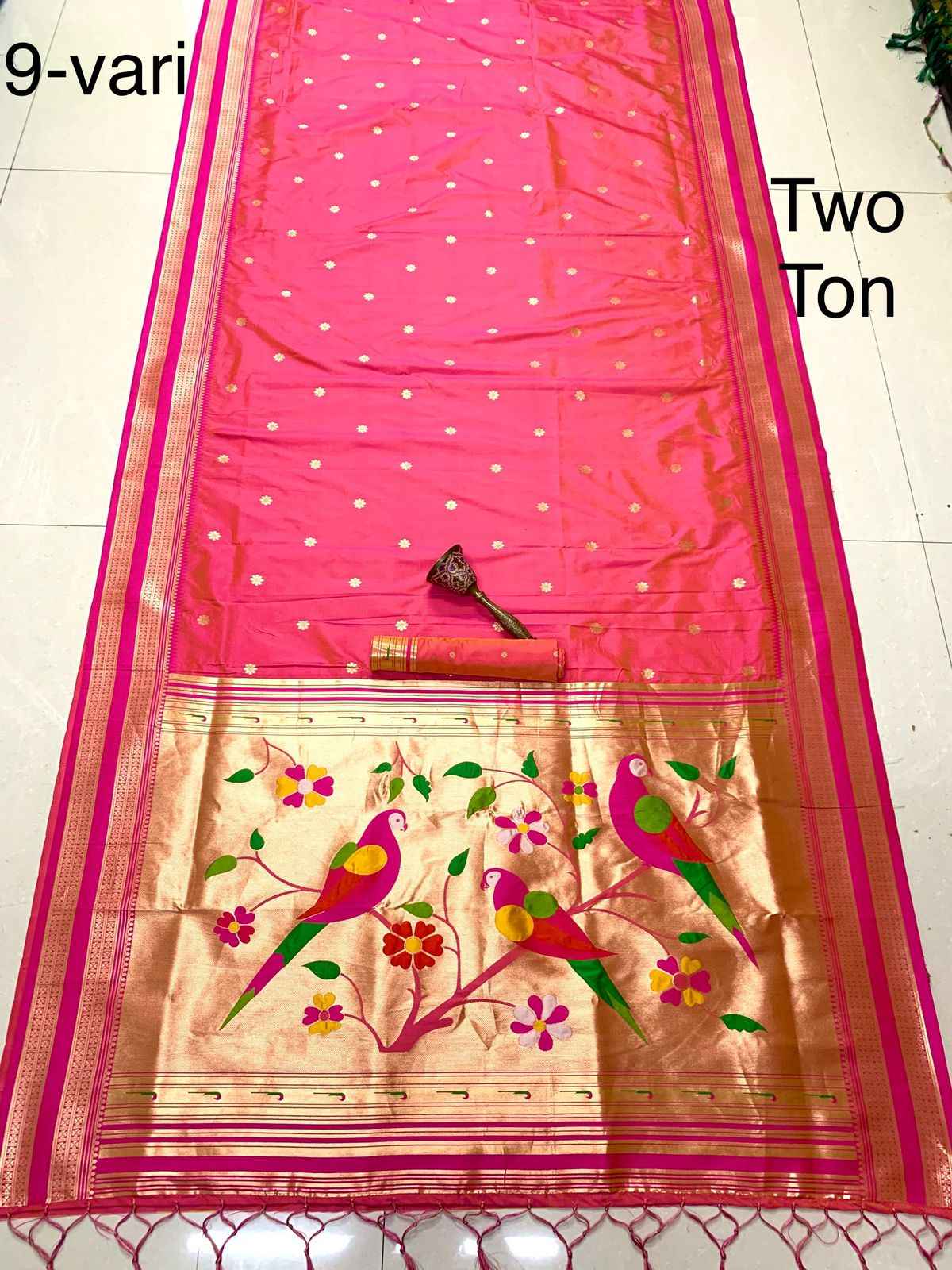 PURE SOFT KANCHIVRAM PETHANI SILK ZARI WEAVING 9 YARD SAREE AT WHOLESALE PRICE
