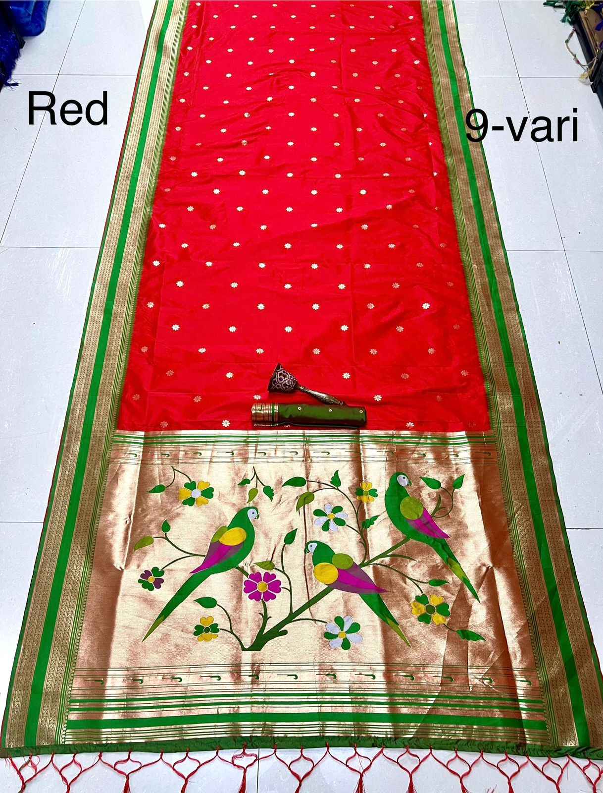 PURE SOFT KANCHIVRAM PETHANI SILK ZARI WEAVING 9 YARD SAREE AT WHOLESALE PRICE