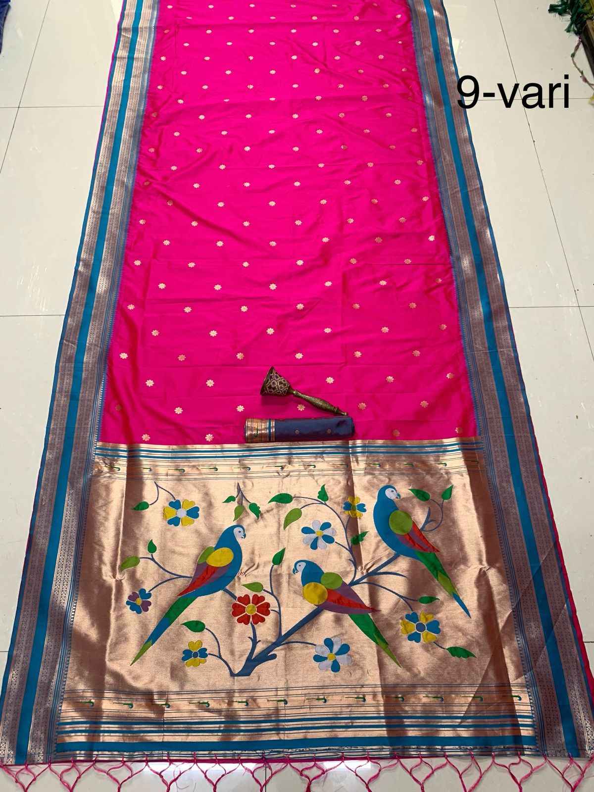PURE SOFT KANCHIVRAM PETHANI SILK ZARI WEAVING 9 YARD SAREE AT WHOLESALE PRICE