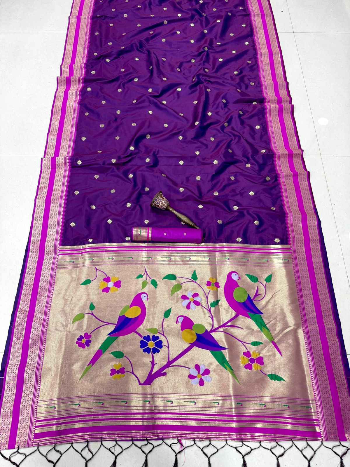 PURE SOFT KANCHIVRAM PETHANI SILK ZARI WEAVING 9 YARD SAREE AT WHOLESALE PRICE