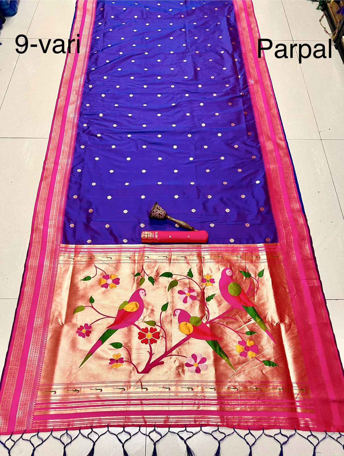 PURE SOFT KANCHIVRAM PETHANI SILK ZARI WEAVING 9 YARD SAREE AT WHOLESALE PRICE