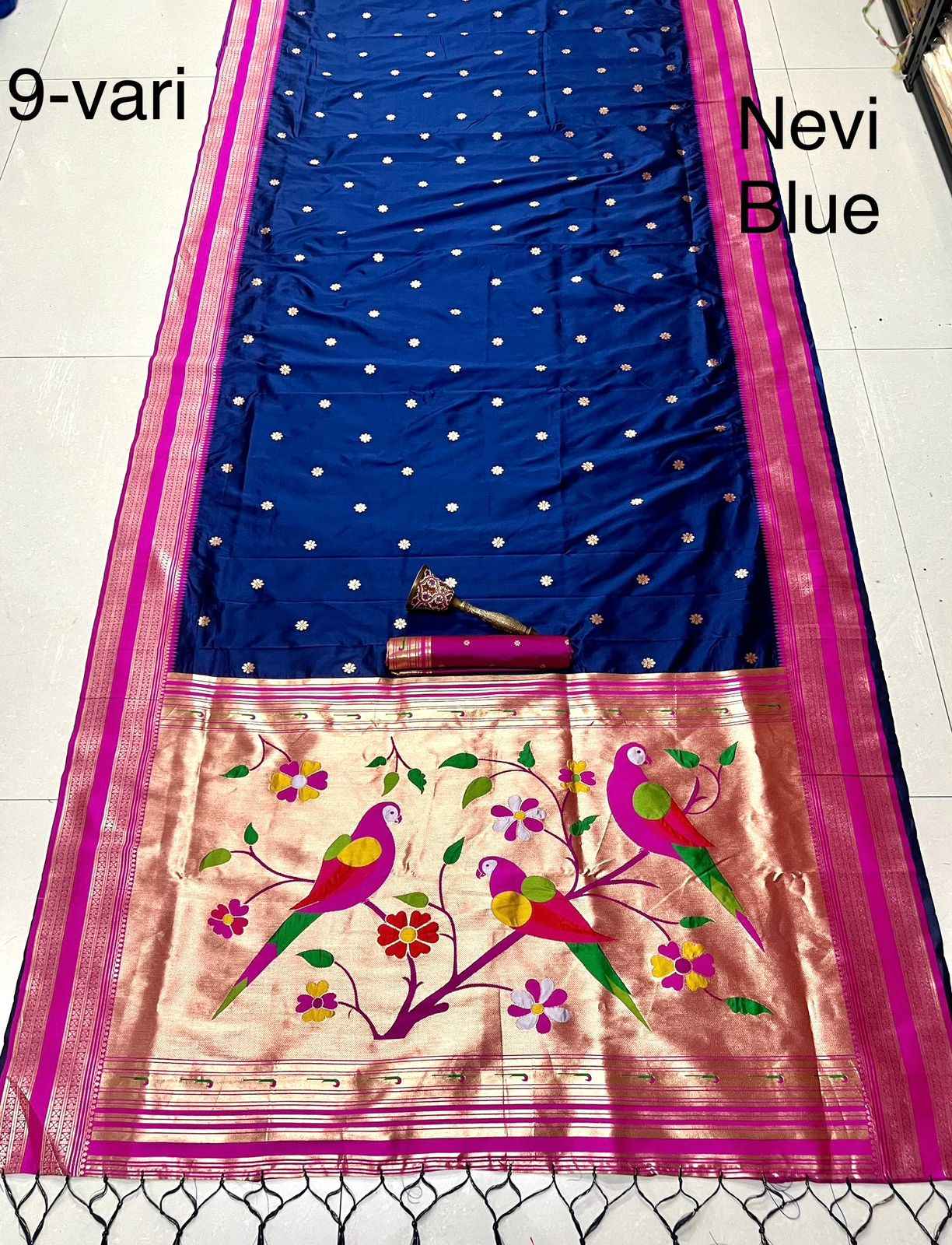 PURE SOFT KANCHIVRAM PETHANI SILK ZARI WEAVING 9 YARD SAREE AT WHOLESALE PRICE