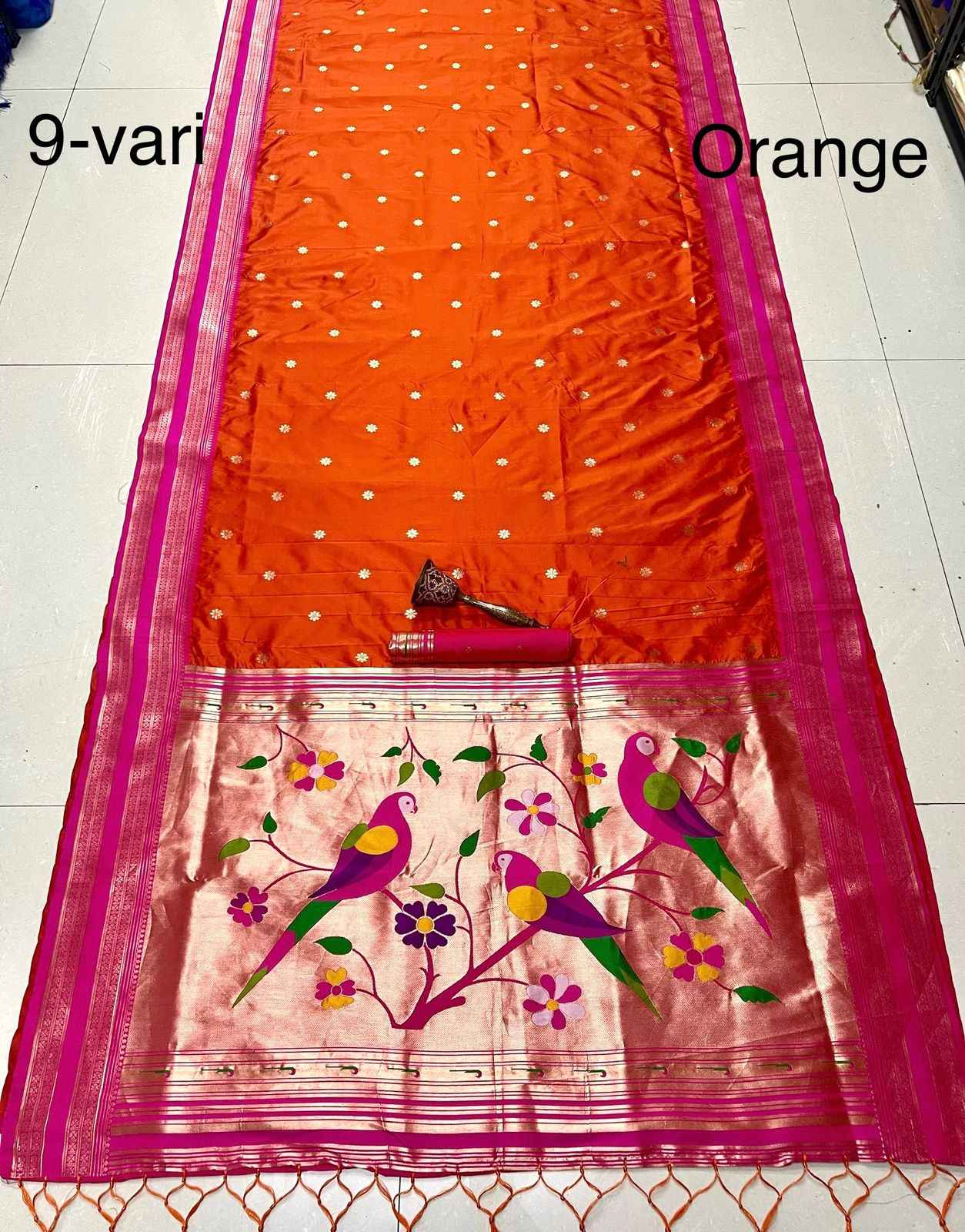 PURE SOFT KANCHIVRAM PETHANI SILK ZARI WEAVING 9 YARD SAREE AT WHOLESALE PRICE