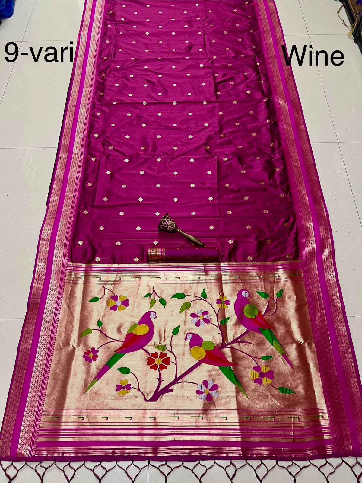 PURE SOFT KANCHIVRAM PETHANI SILK ZARI WEAVING 9 YARD SAREE AT WHOLESALE PRICE