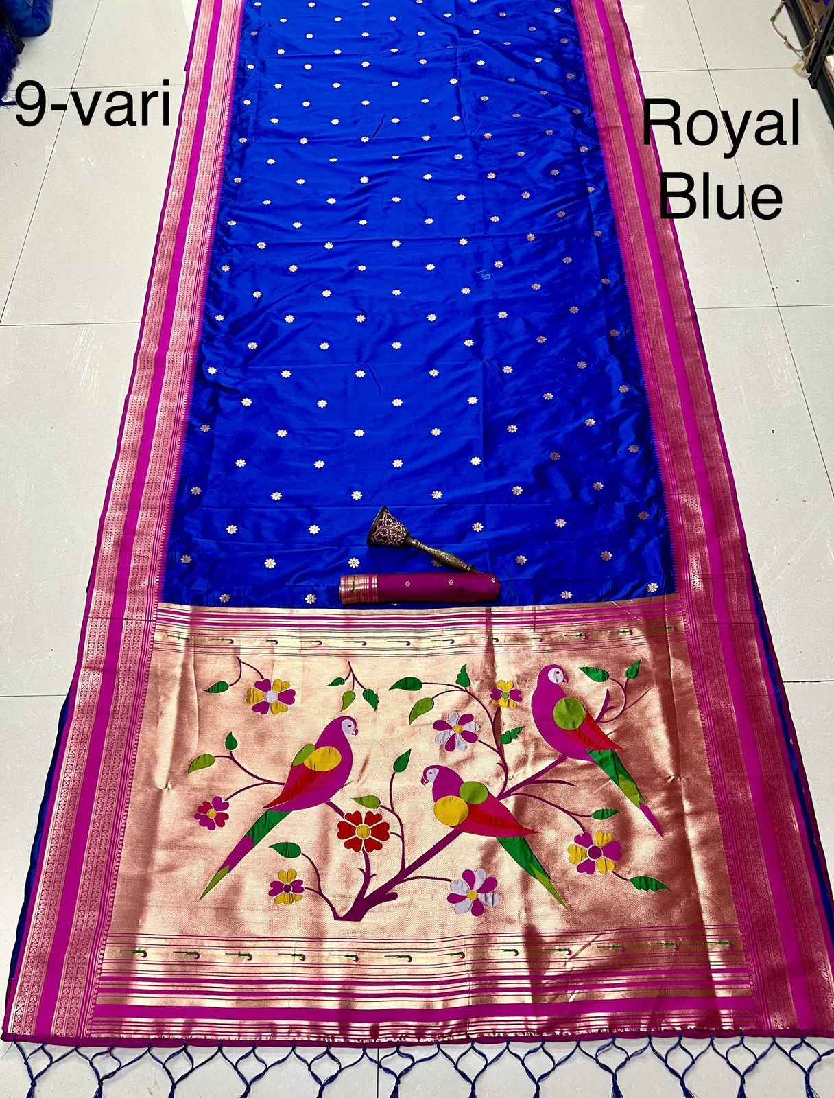 PURE SOFT KANCHIVRAM PETHANI SILK ZARI WEAVING 9 YARD SAREE AT WHOLESALE PRICE